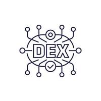 DEX line icon, Decentralized exchanges vector