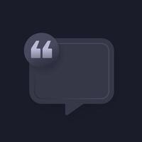 quote box, quotation frame dark design vector