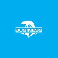 Bear and Mountain logo or combination mark design vector