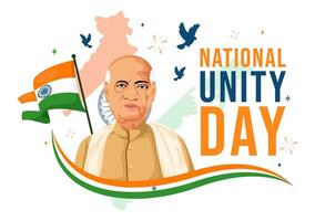National Unity Day is Celebrated in India on 31 October with a Waving Flag, Commemorating the Unification of the Country in a Illustration vector