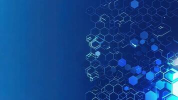 Abstract blue background with hexagonal shapes, representing technology and innovation with a modern design. video