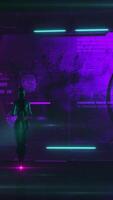A sci-fi plot with an android aboard a spaceship. 3D render video