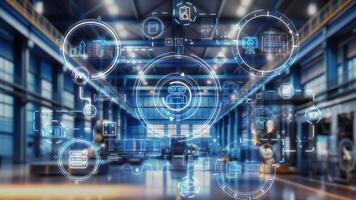 Infographic about automation of production and workshops. video