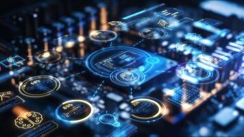 Animation about artificial intelligence working with data. video