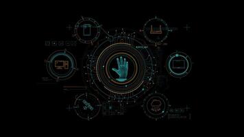 Animated infographic diagram on the theme of protecting access to devices. video