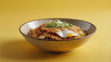 Korean food, simmered beef and egg in a bowl photo