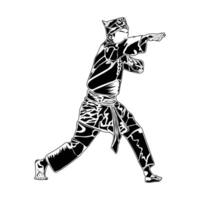 defensive and attacking movements with fists in pencak silat martial arts vector