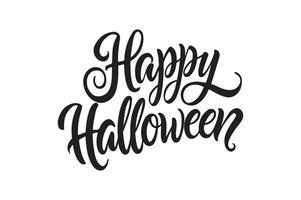 Happy Halloween typography calligraphy style with white background 12 vector