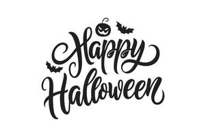 Happy Halloween typography calligraphy style with white background 11 vector