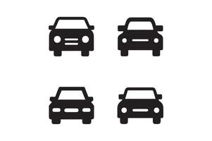 Car Front View silhouette style with white background vector