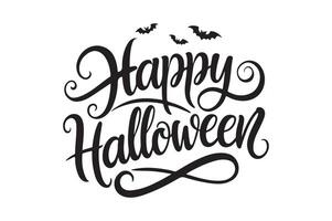 Happy Halloween typography calligraphy style with white background 10 vector