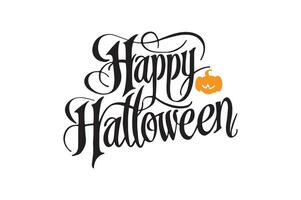 Happy Halloween typography calligraphy style with white background 3 vector