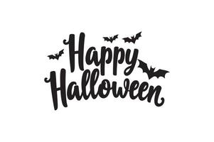 Happy Halloween typography calligraphy style with white background 6 vector
