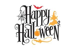 Happy Halloween typography calligraphy style with white background 4 vector