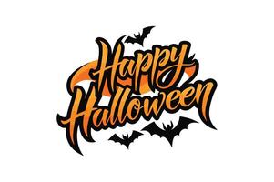 Happy Halloween typography calligraphy style with white background vector