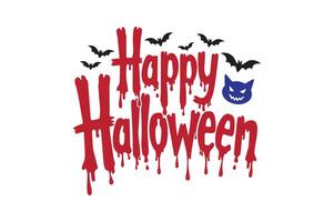 Happy Halloween typography calligraphy style with white background 8 vector
