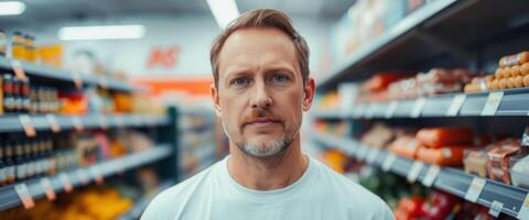 Man in a grocery store photo