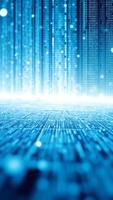 Abstract Blue Digital Background with Binary Code photo