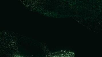 Dynamic dust particles floating with a flare on a black background in slow motion video