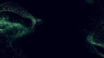 A green light is shining on a black background video