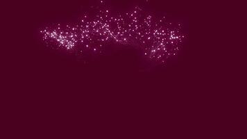 Points and lines on dark wave particles create a technology information background. video