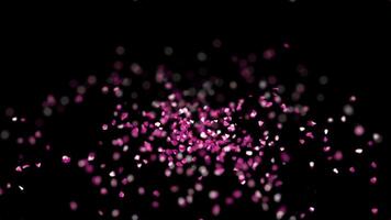 Bokeh particles and glitter create a dazzling abstract gradient background. This festive and elegant design features shimmering dust and vibrant colors, ideal for celebrating special moments or adding video