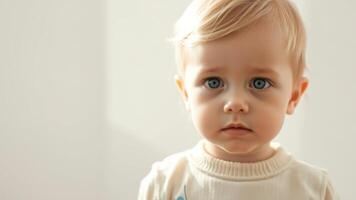 Portrait of a Young Boy with Blue Eyes photo