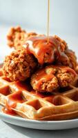 Caramel Drizzled Chicken and Waffles photo