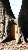 Wooden Door in a Tree Trunk photo