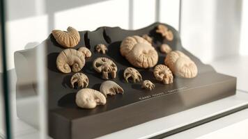 Fossil Collection in Display Case photo