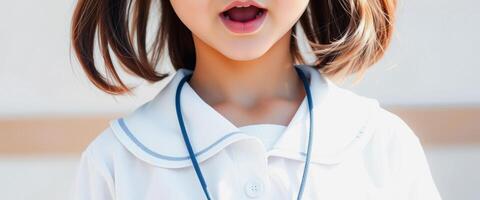 Portrait of a girl with open mouth photo