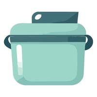 A blue pot with a lid on it vector