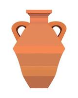 Ancient clay vase icon in flat style vector