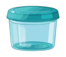 A blue plastic container with a lid vector