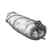 A drawing of a sleeping bag on a white background vector