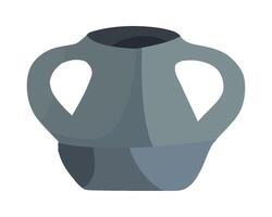 A gray vase with a handle on a white background vector