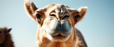 Close Up of a Camel's Face photo