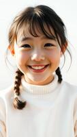 Adorable little girl with a bright smile photo