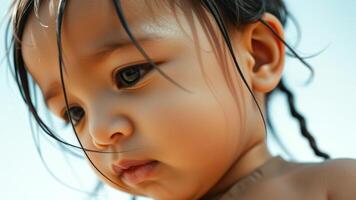 Close Up of Little Girl's Face photo