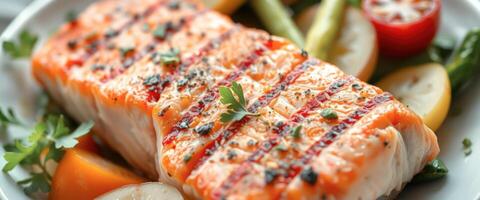 Grilled Salmon with Vegetables photo