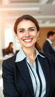 Portrait of a Smiling Businesswoman in a Suit photo