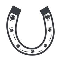 A horseshoe with rivets on it vector