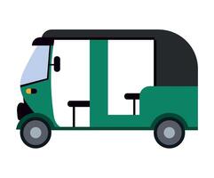 A green auto rickshaw on a white background vector