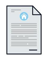 Contract document with house icon vector