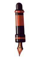 A pen with a red and black stripe on it vector