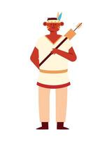 Native american man with a bow and arrow vector