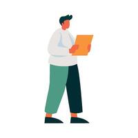 Man with folder and pen illustration vector