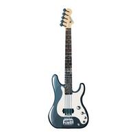 A black electric bass guitar on a white background vector