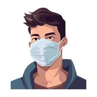 Man wearing a surgical mask vector