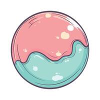 A pink and blue bubble with bubbles vector